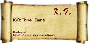 Kühne Imre névjegykártya