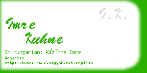 imre kuhne business card